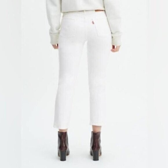 NWT Levis 501 Original White Jeans Size 31 High Rise Straight Leg Cropped - Picture 9 of 9